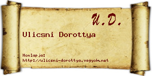 Ulicsni Dorottya névjegykártya
